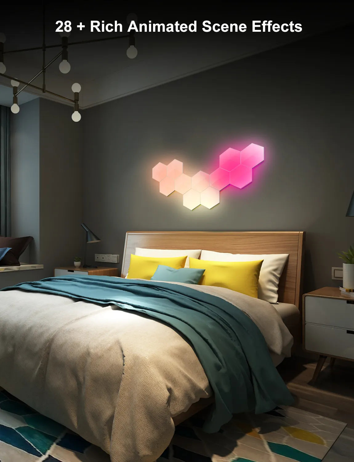 HexaGlow™ Modular RGB Panels – Touch-Activated Lighting for Creative Setups