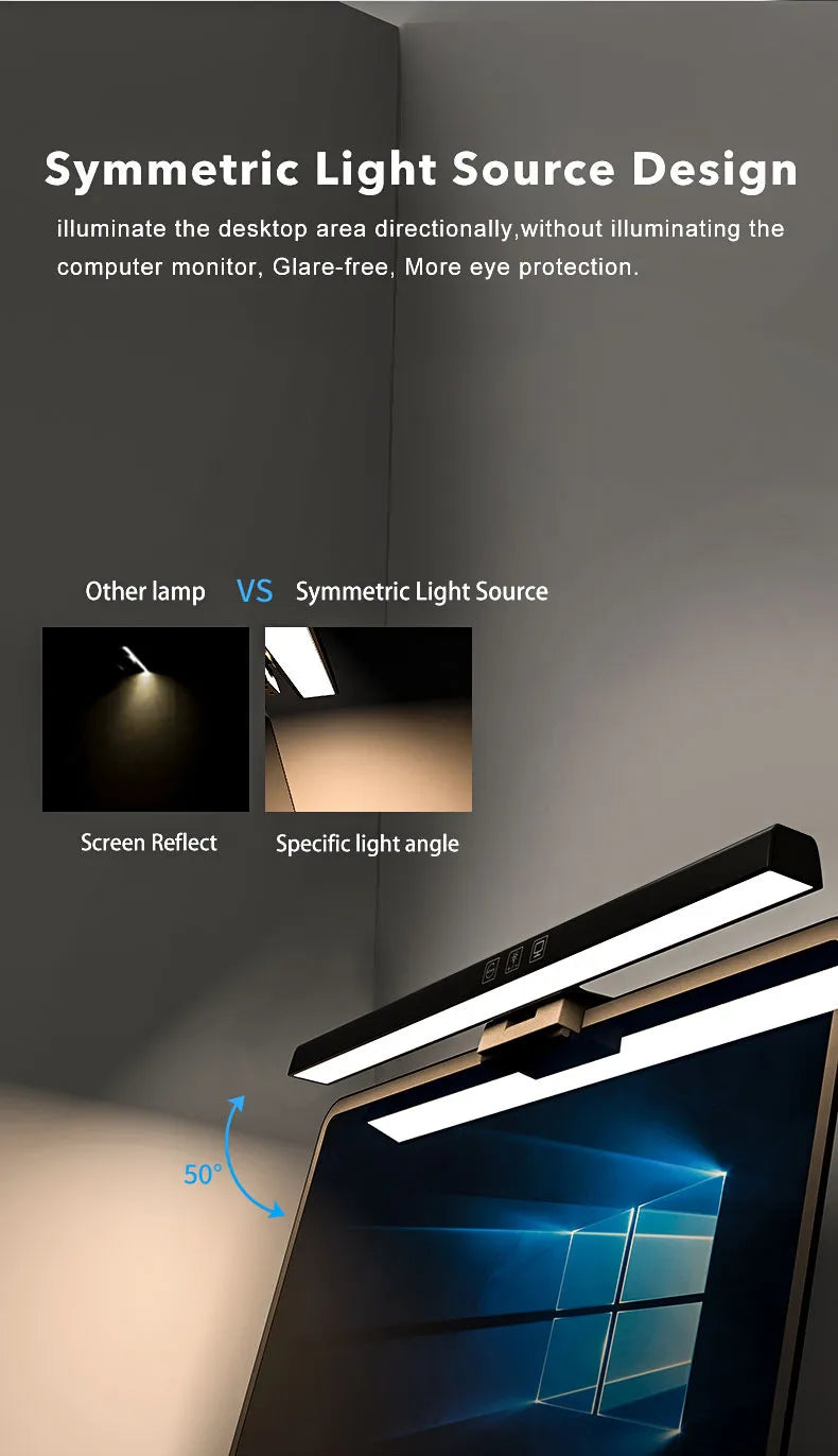 ScreenBar™ Minimalist Desk Light — No Glare. Just Focus.