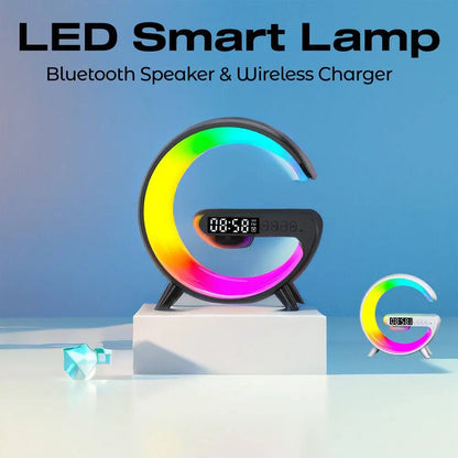 GlowNest™ Smart RGB Lamp – Wireless Charger, Bluetooth Speaker & Alarm Clock