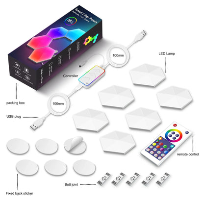 HexaGlow™ Modular RGB Panels – Touch-Activated Lighting for Creative Setups
