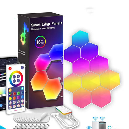 HexaGlow™ Modular RGB Panels – Touch-Activated Lighting for Creative Setups