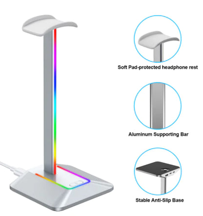 RGB Headphone Stand Dual Output