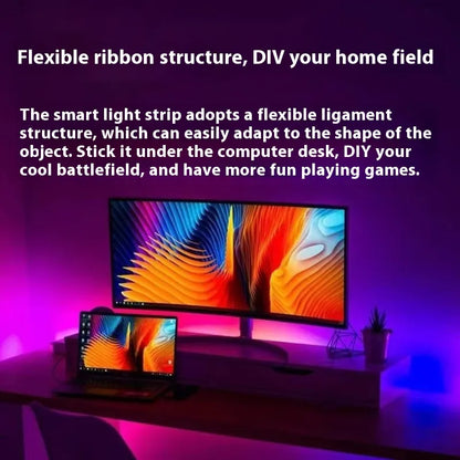 GlowSync™ Reactive RGB Light Strip – Sync to Screen, Sound & Style