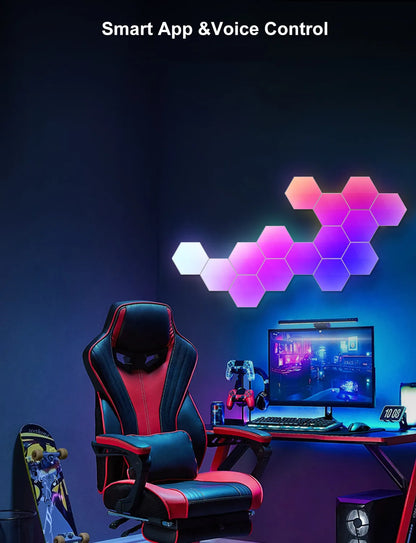 HexaGlow™ Modular RGB Panels – Touch-Activated Lighting for Creative Setups