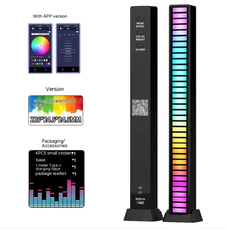 PulseBeam™ 3D RGB Rhythm Light – Dual-Sided, Sound-Reactive Ambience