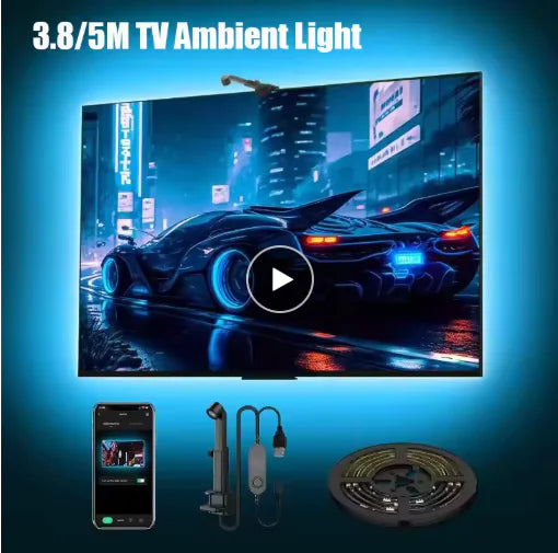 GlowSync™ Reactive RGB Light Strip – Sync to Screen, Sound & Style