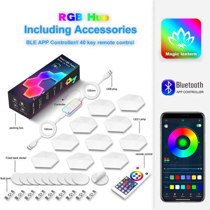 HexaGlow™ Modular RGB Panels – Touch-Activated Lighting for Creative Setups