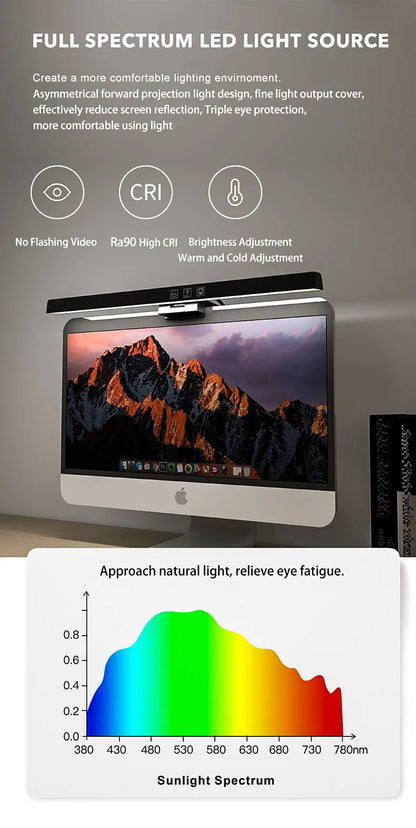 ScreenBar™ Minimalist Desk Light — No Glare. Just Focus.